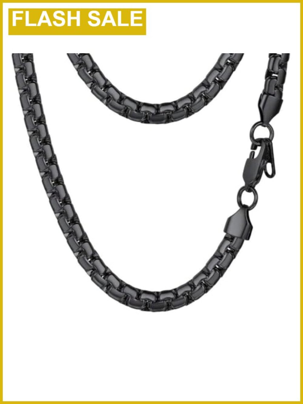 Stainless Steel Box Link Chain Necklace 18" 6mm Lobster Clasp Men's Jewelry